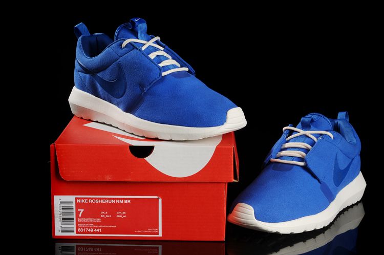 NIKE ROSHERUN NM 3M fur whtie bleu nouvelles chaussures (1)